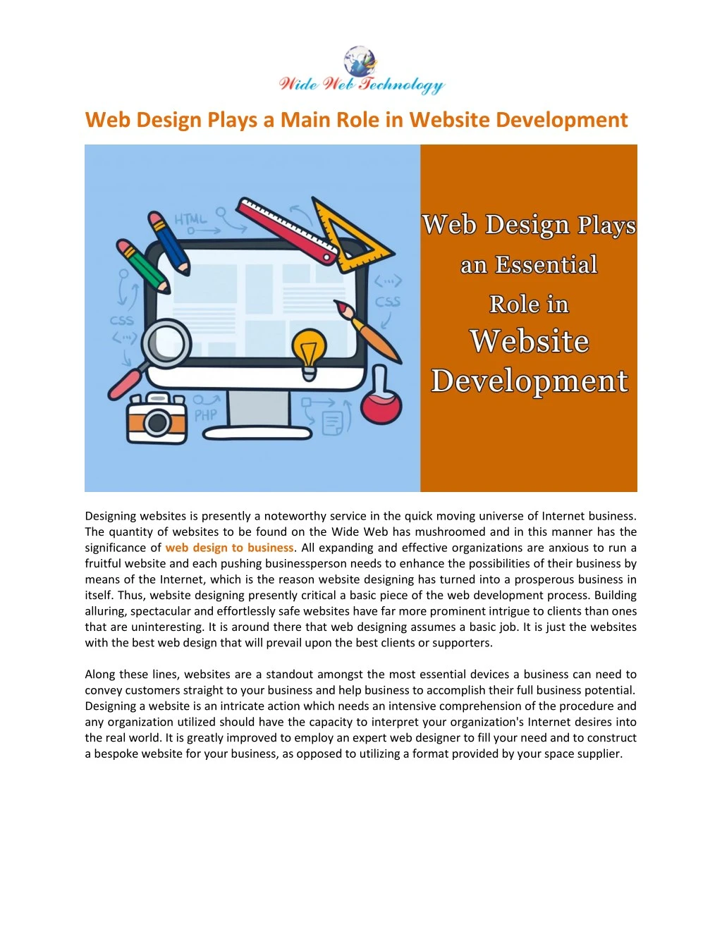web design plays a main role in website