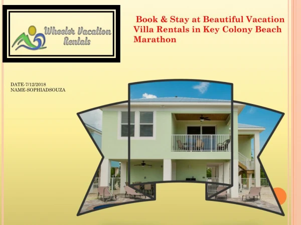 Book & Stay at Beautiful Vacation Villa Rentals in Key Colony Beach Marathon