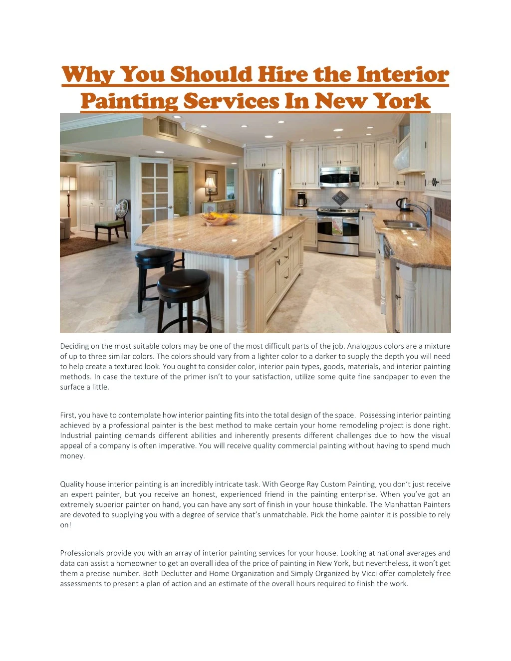 why you should hire the interior painting