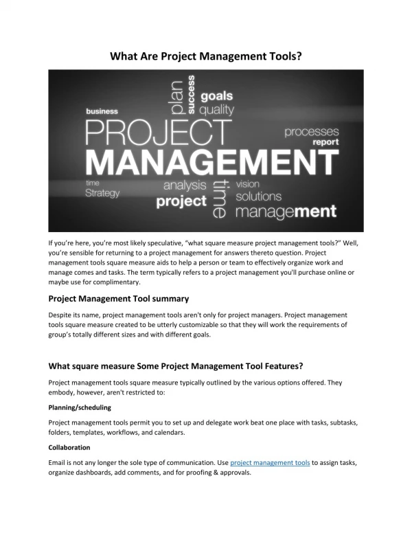 What Are Project Management Tools?