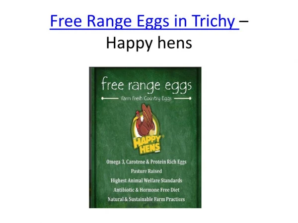 Free Range eggs in Trichy