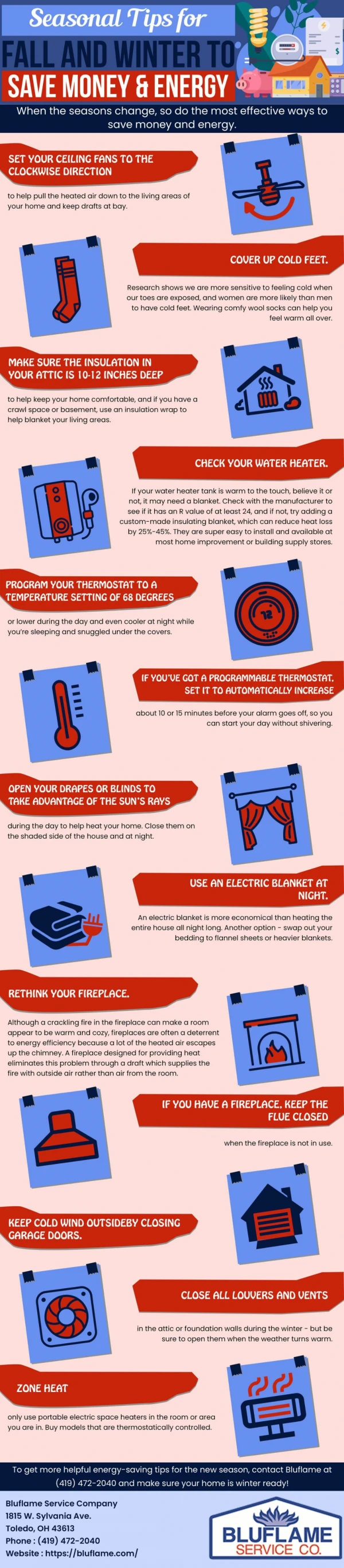 Tip for Saving Money and Energy Infographic