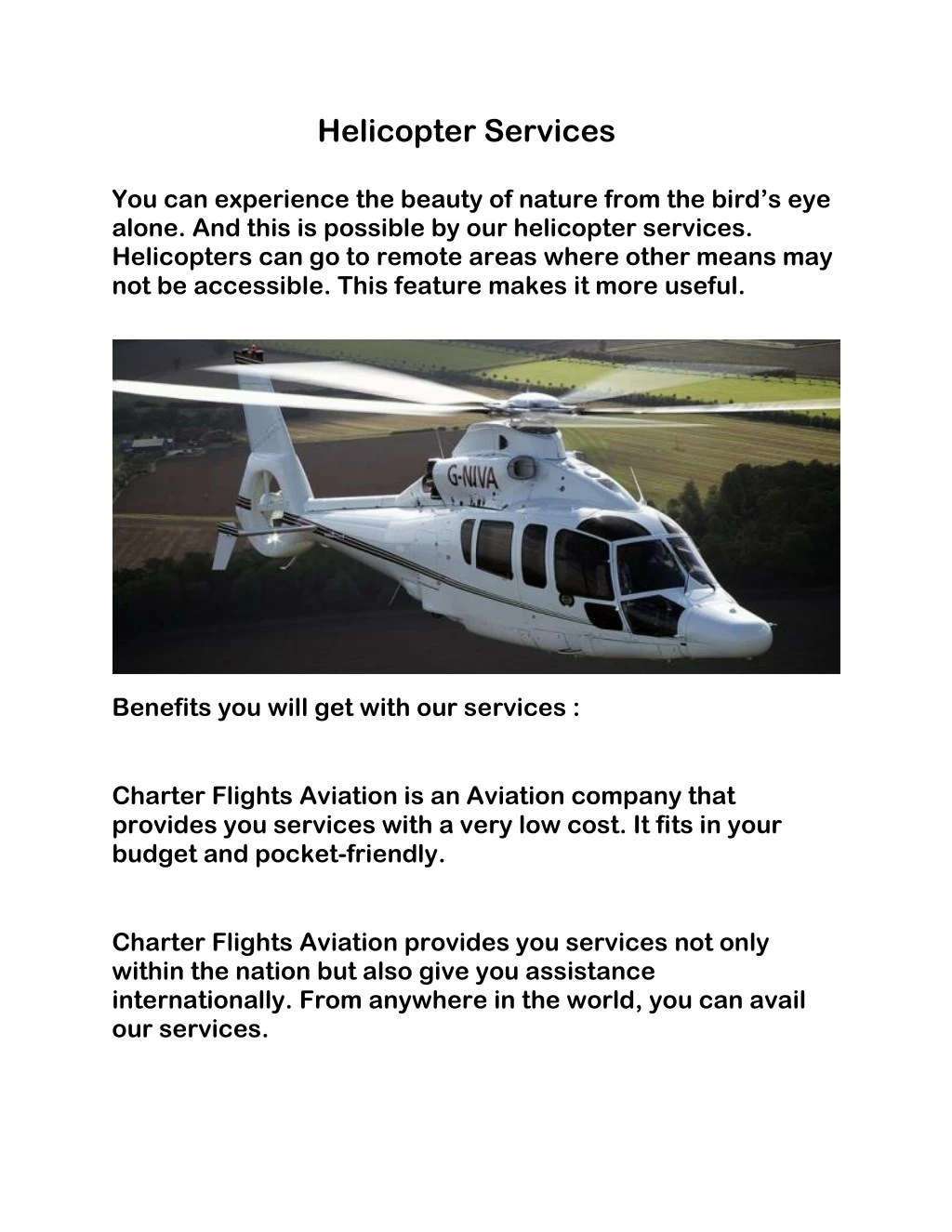 helicopter services you can experience the beauty