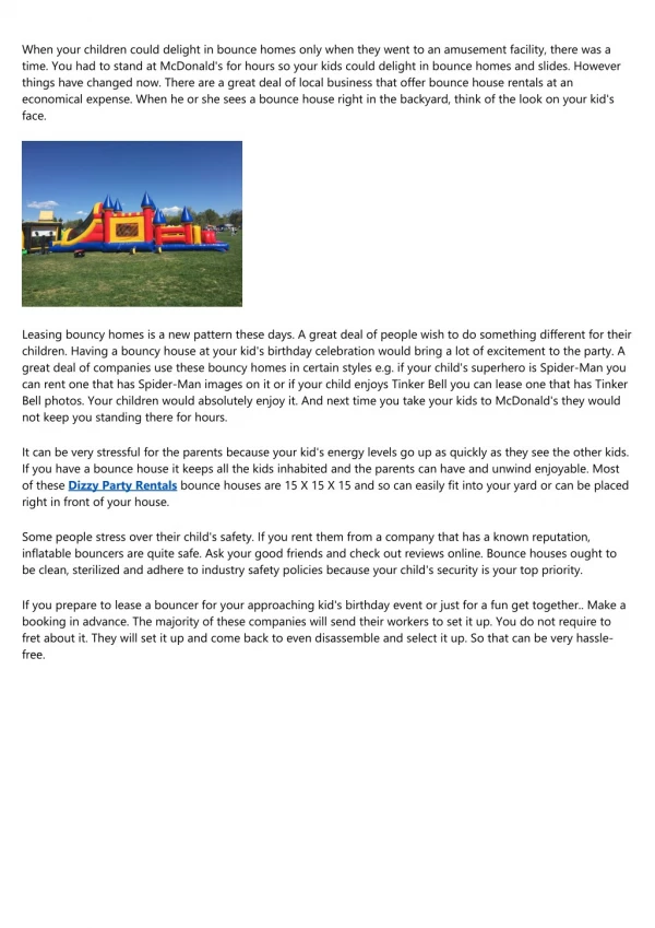 Bounce House Rentals - Include Excitement To The Party