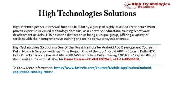 Android Training Institute in Delhi, Noida & Gurgaon