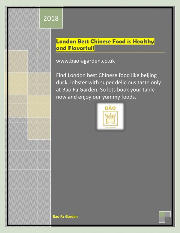 London best chinese food is healthy and flavorful