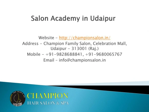 Salon academy in udaipur