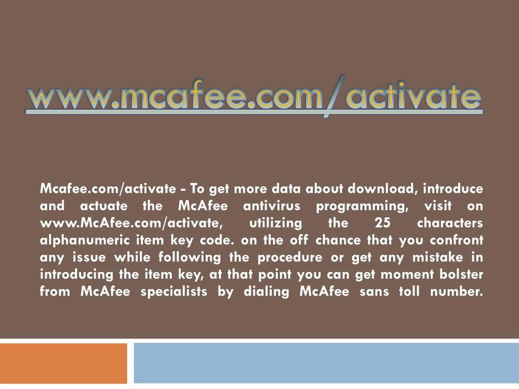 www mcafee com activate