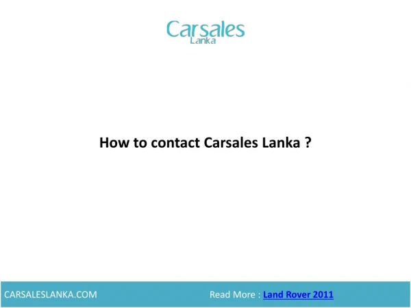 How to contact Carsales Lanka ?