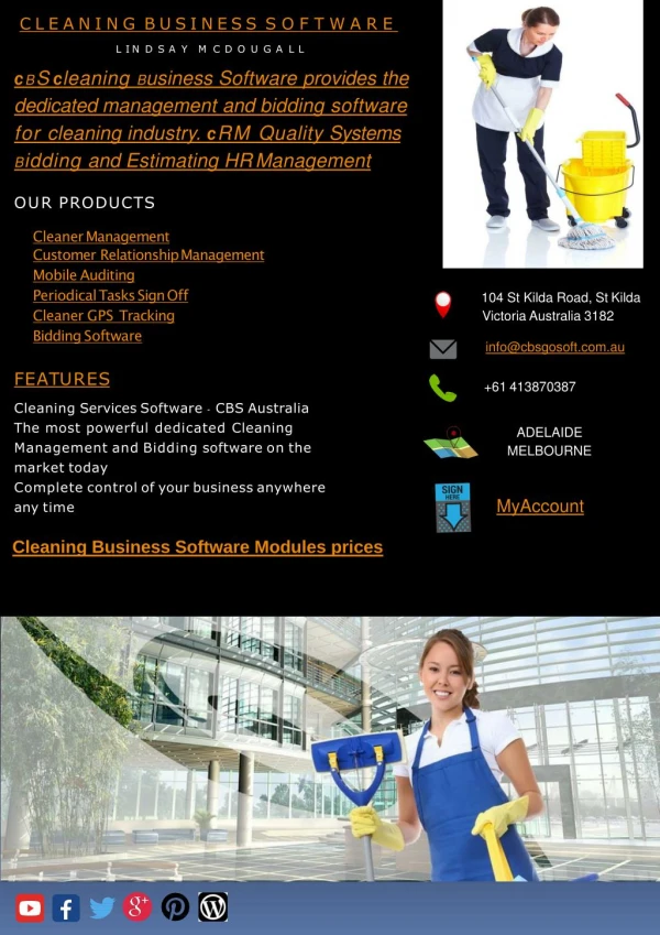 Cleaning business software @ Melbourne Australia
