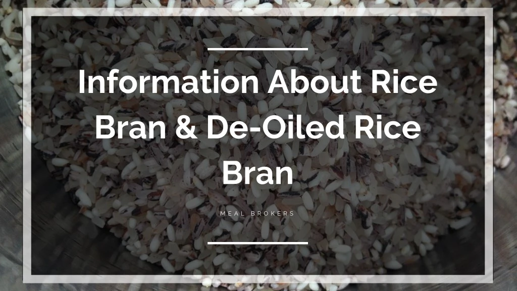 information about rice bran de oiled rice bran