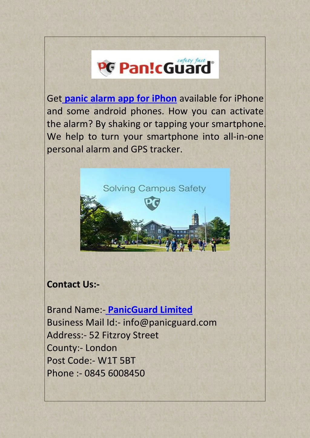 get panic alarm app for iphon available