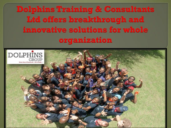 Dolphins Training & Consultants Ltd offers breakthrough and innovative solutions for whole organization