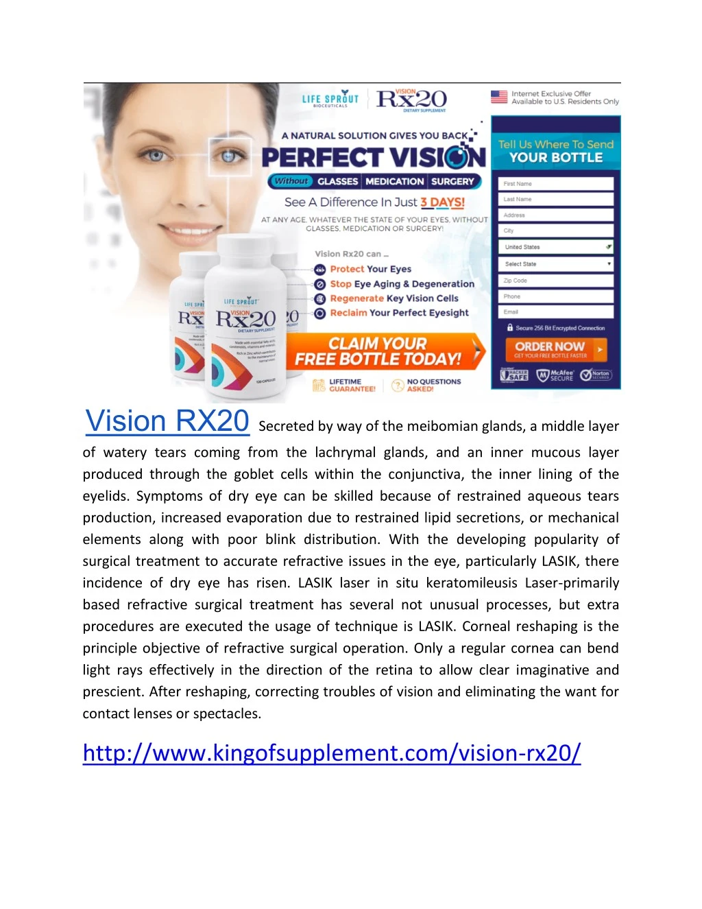 vision rx20 secreted by way of the meibomian