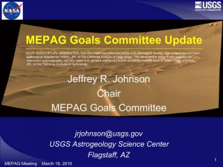 MEPAG Meeting March 18, 2010 - slide 1