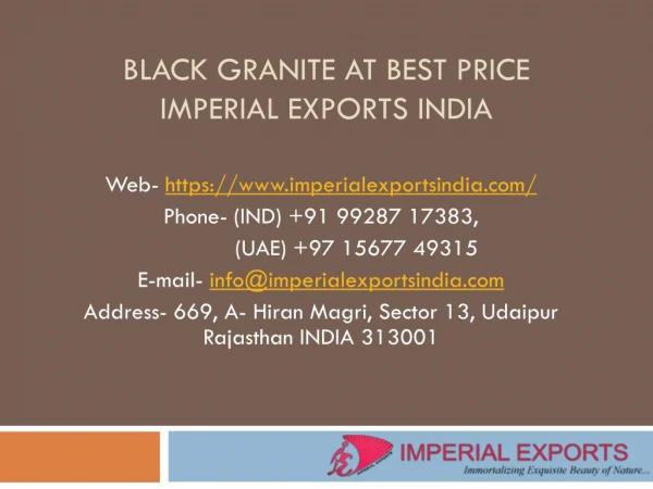 Black Granite at Best Price Imperial Exports India