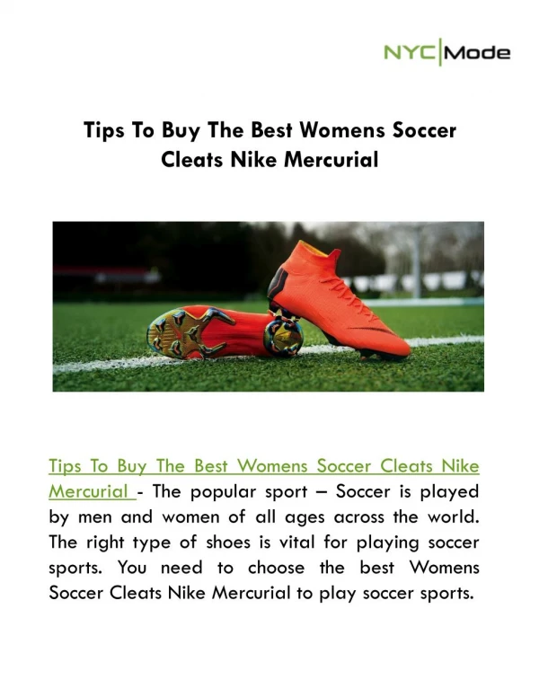Tips To Buy The Best Womens Soccer Cleats Nike Mercurial