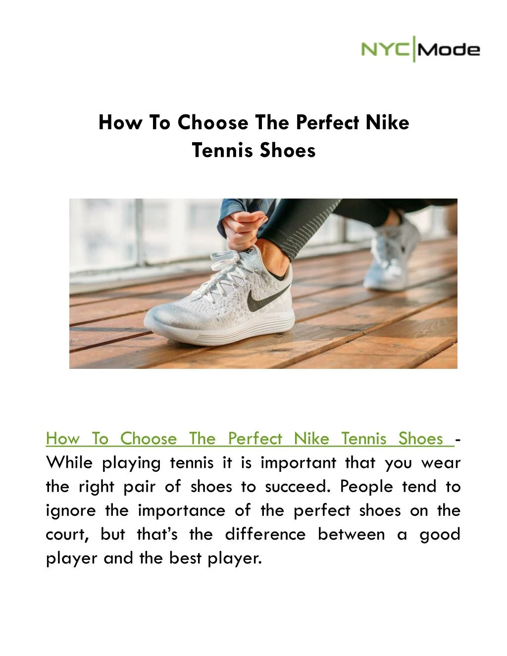 how to choose the perfect nike tennis shoes