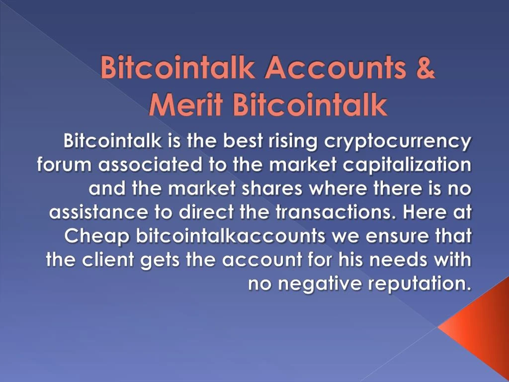 bitcointalk accounts merit bitcointalk