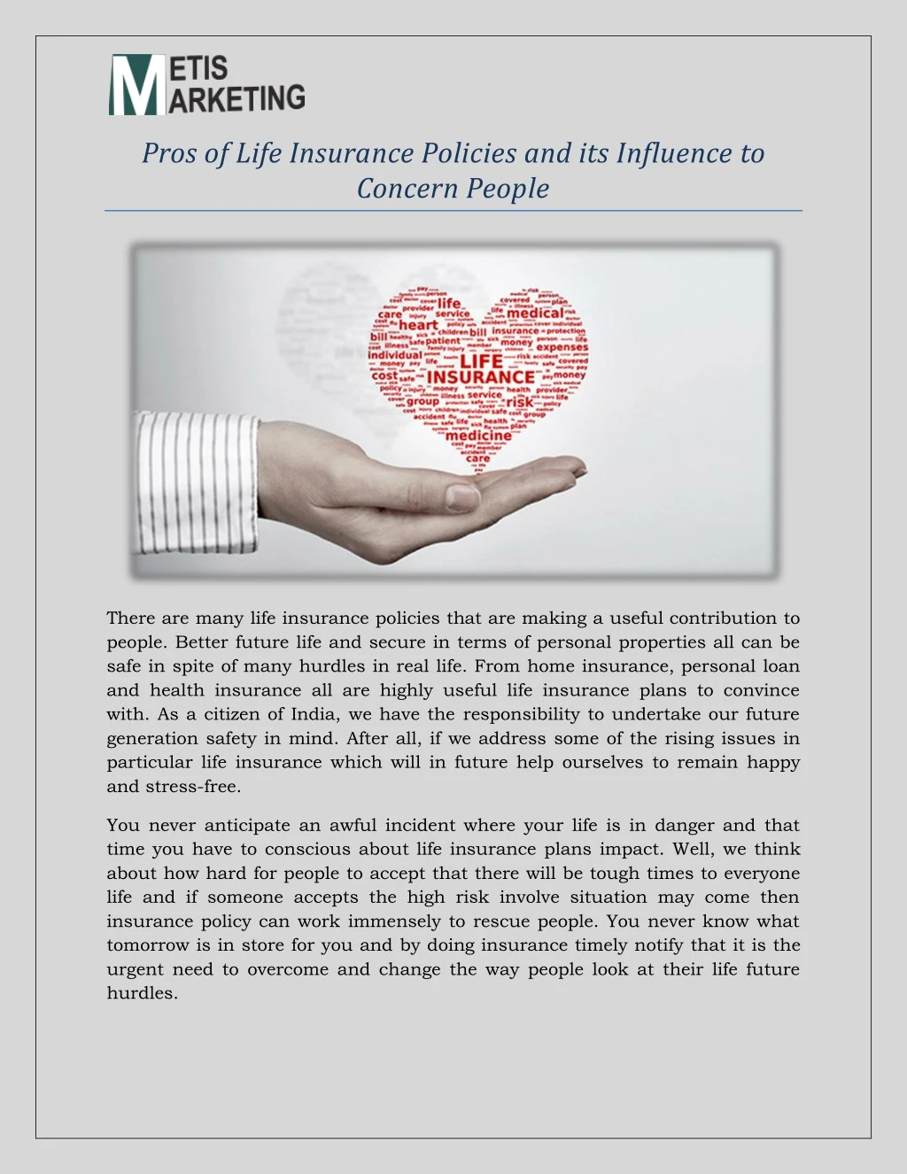 pros of life insurance policies and its influence