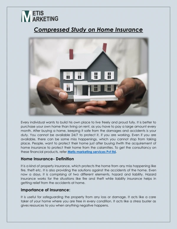 compressed study on home insurance