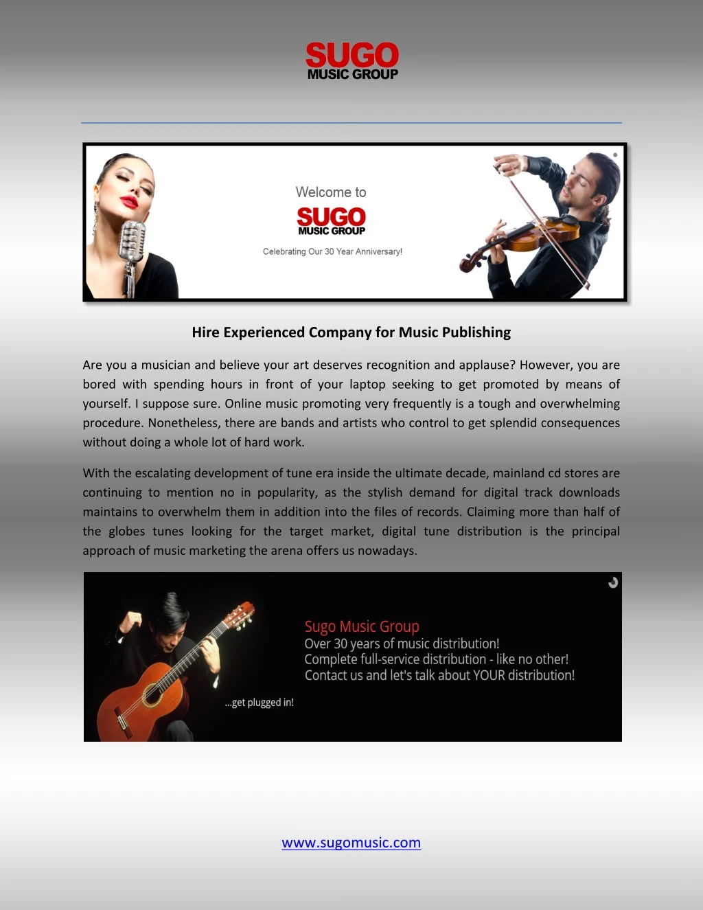hire experienced company for music publishing
