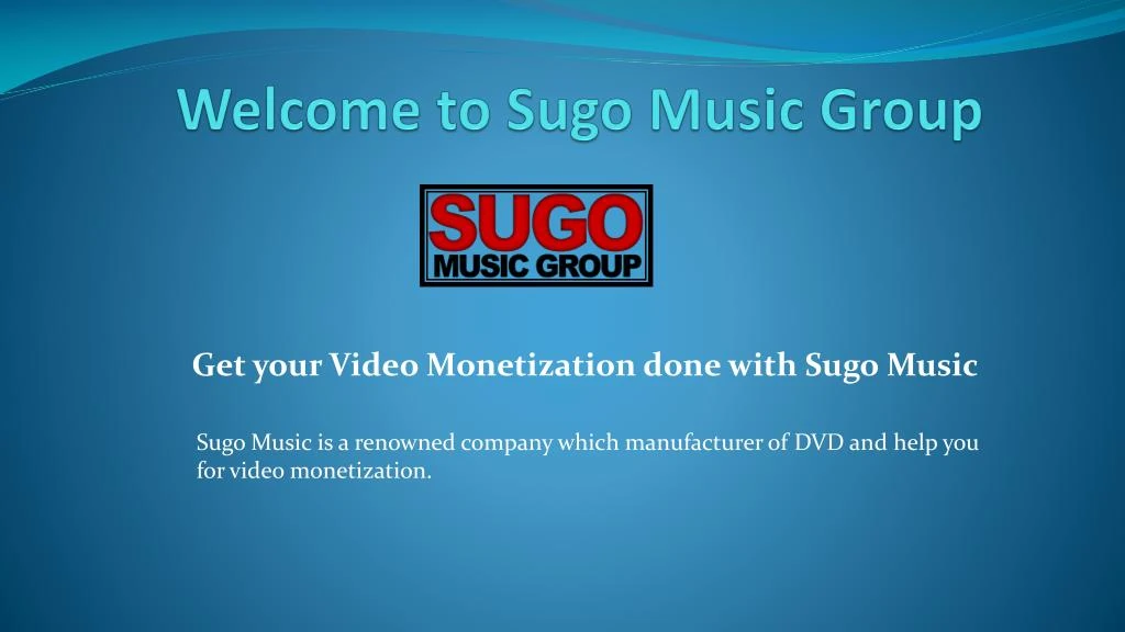 welcome to sugo music group