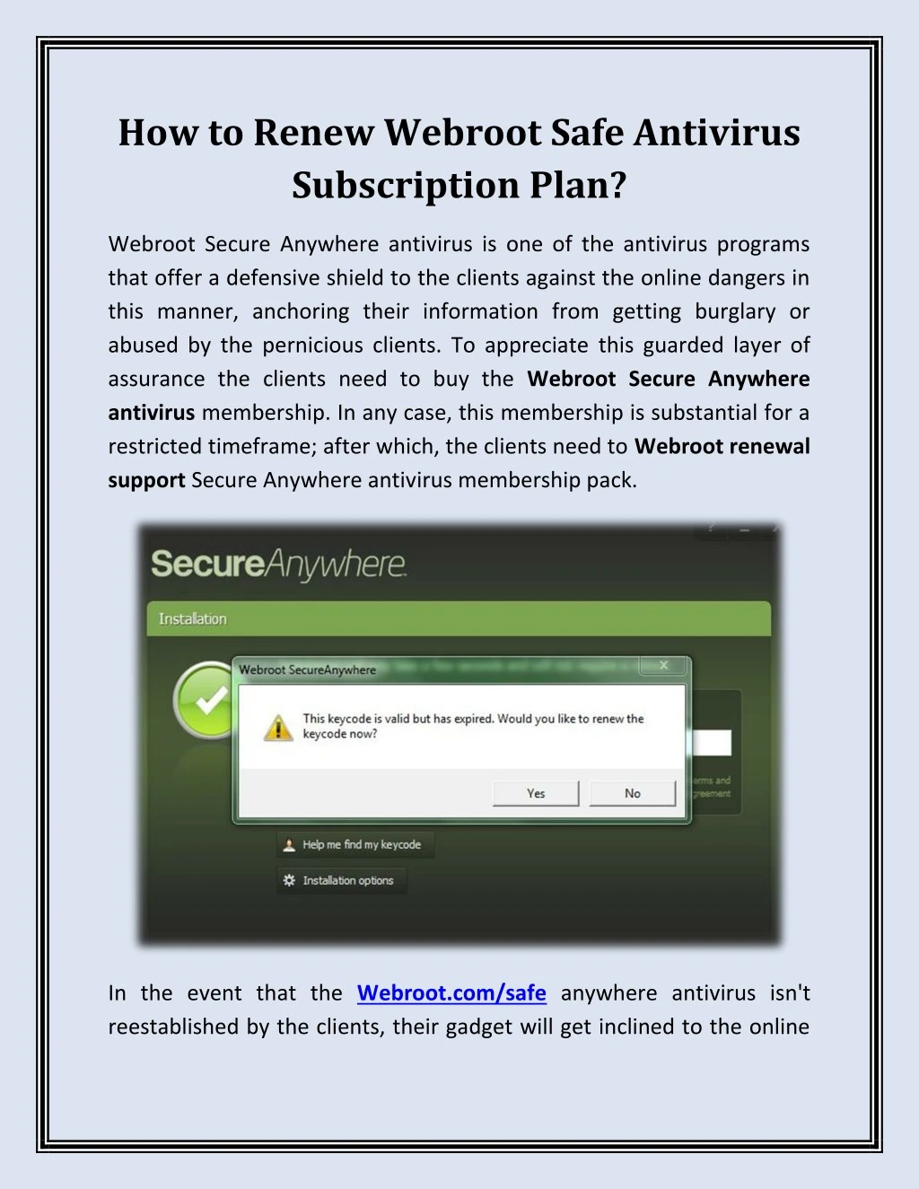 how to renew webroot safe antivirus subscription