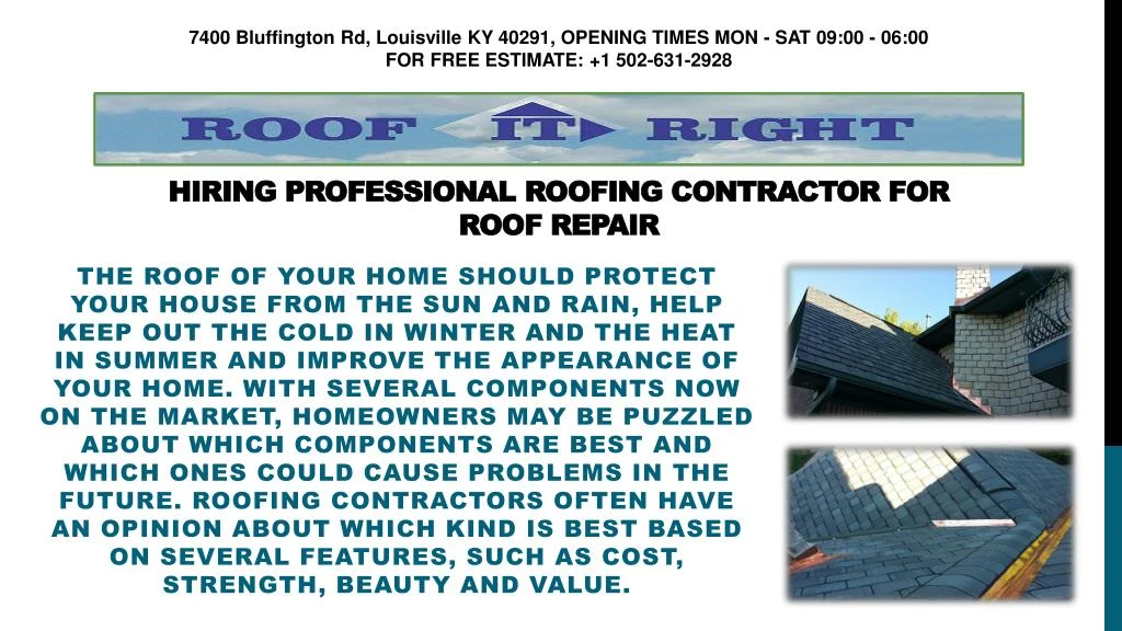 hiring professional roofing contractor for roof repair
