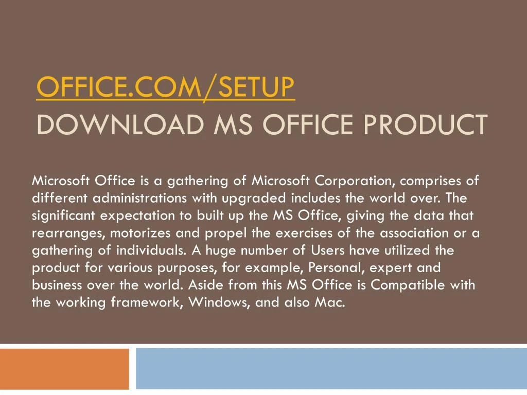 office com setup download ms office product