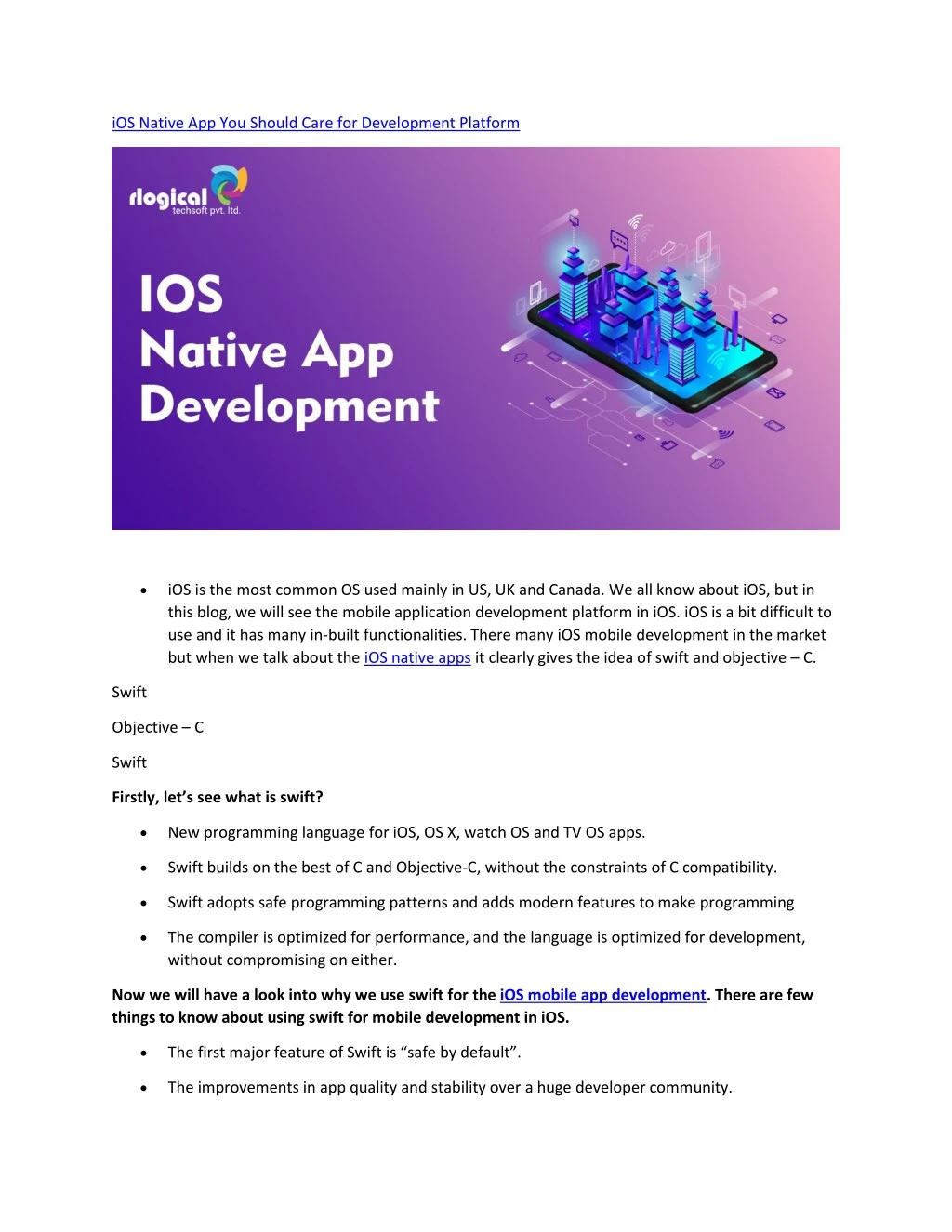 ios native app you should care for development