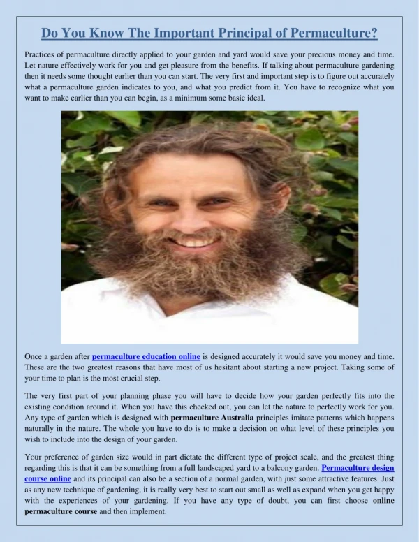 Do You Know The Important Principal of Permaculture