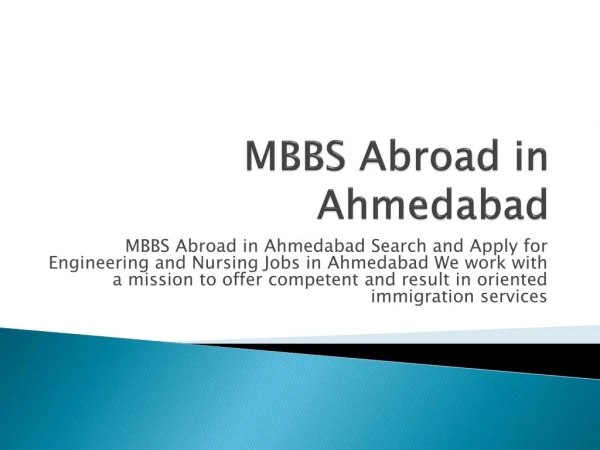 MBBS Abroad in Ahmedabad