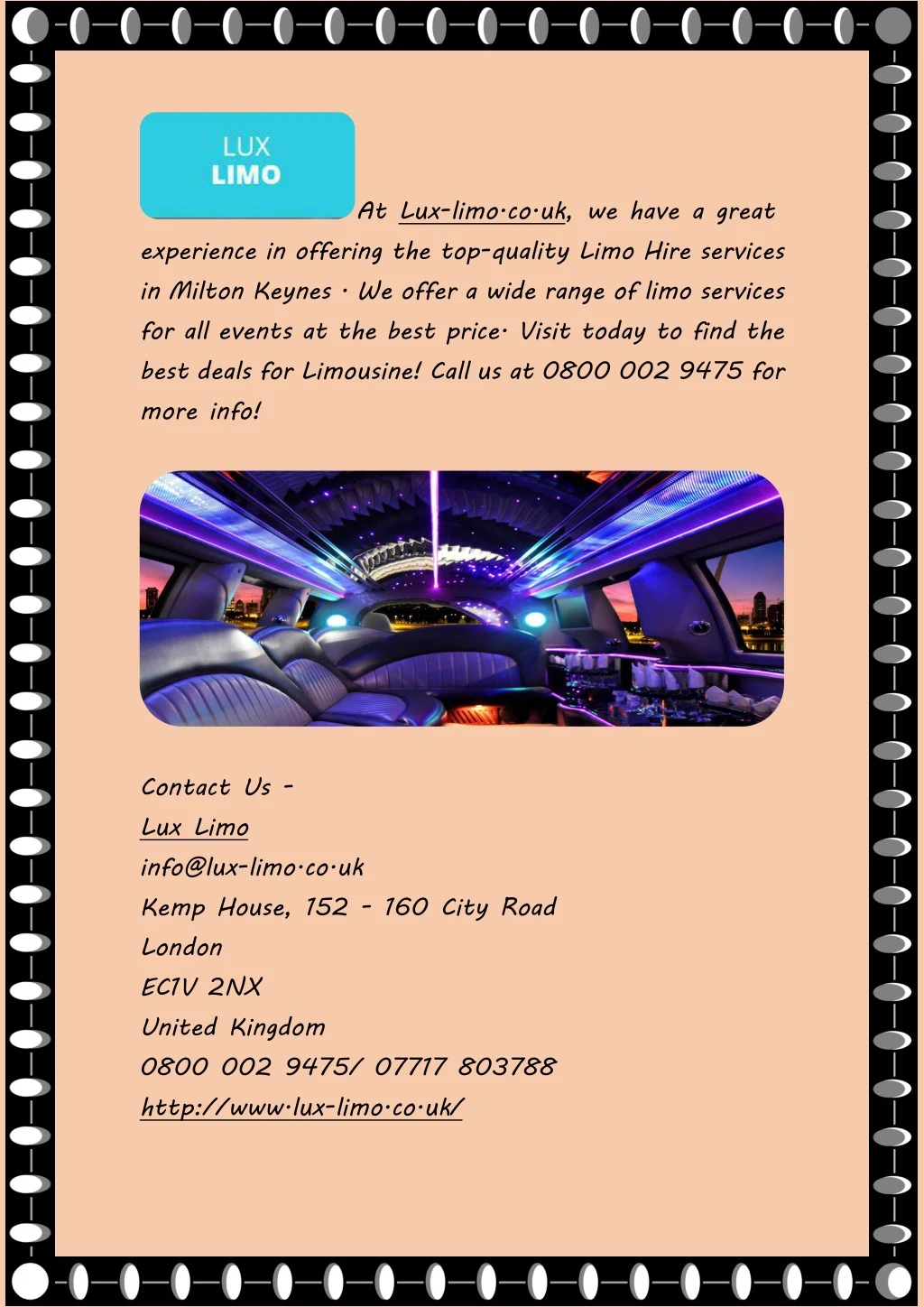 at lux limo co uk we have a great
