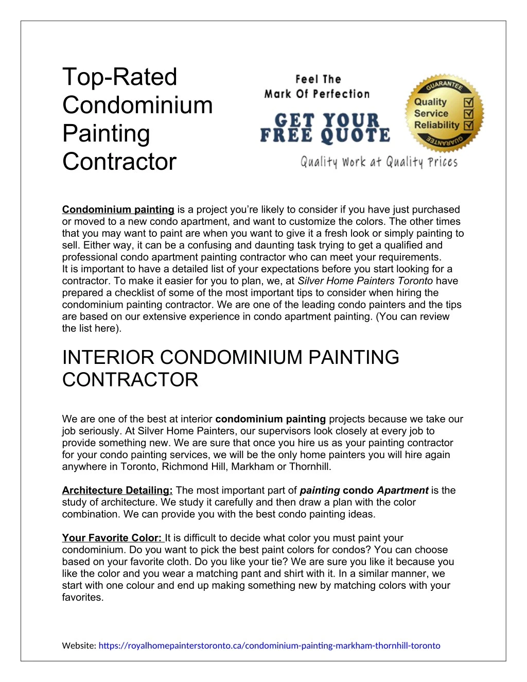top rated condominium painting contractor