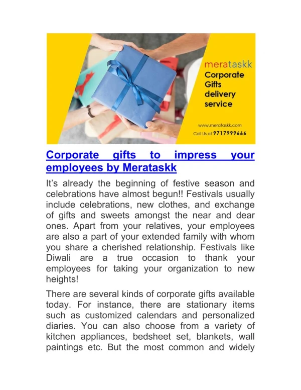 Corporate gifts to impress your employees by Merataskk