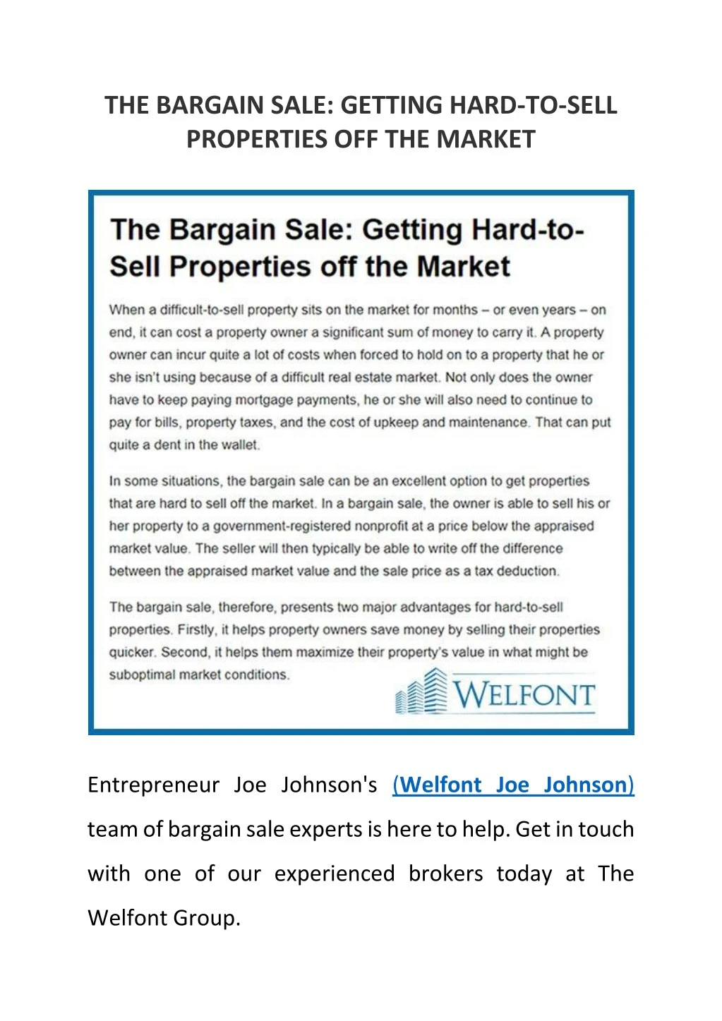 the bargain sale getting hard to sell properties