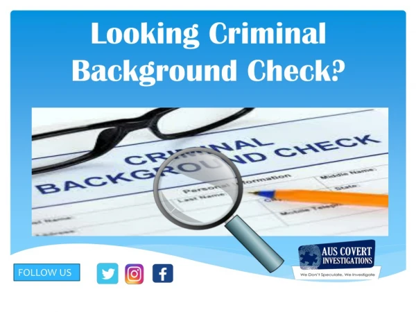 Criminal Background Checking by Private Investigator Sydney