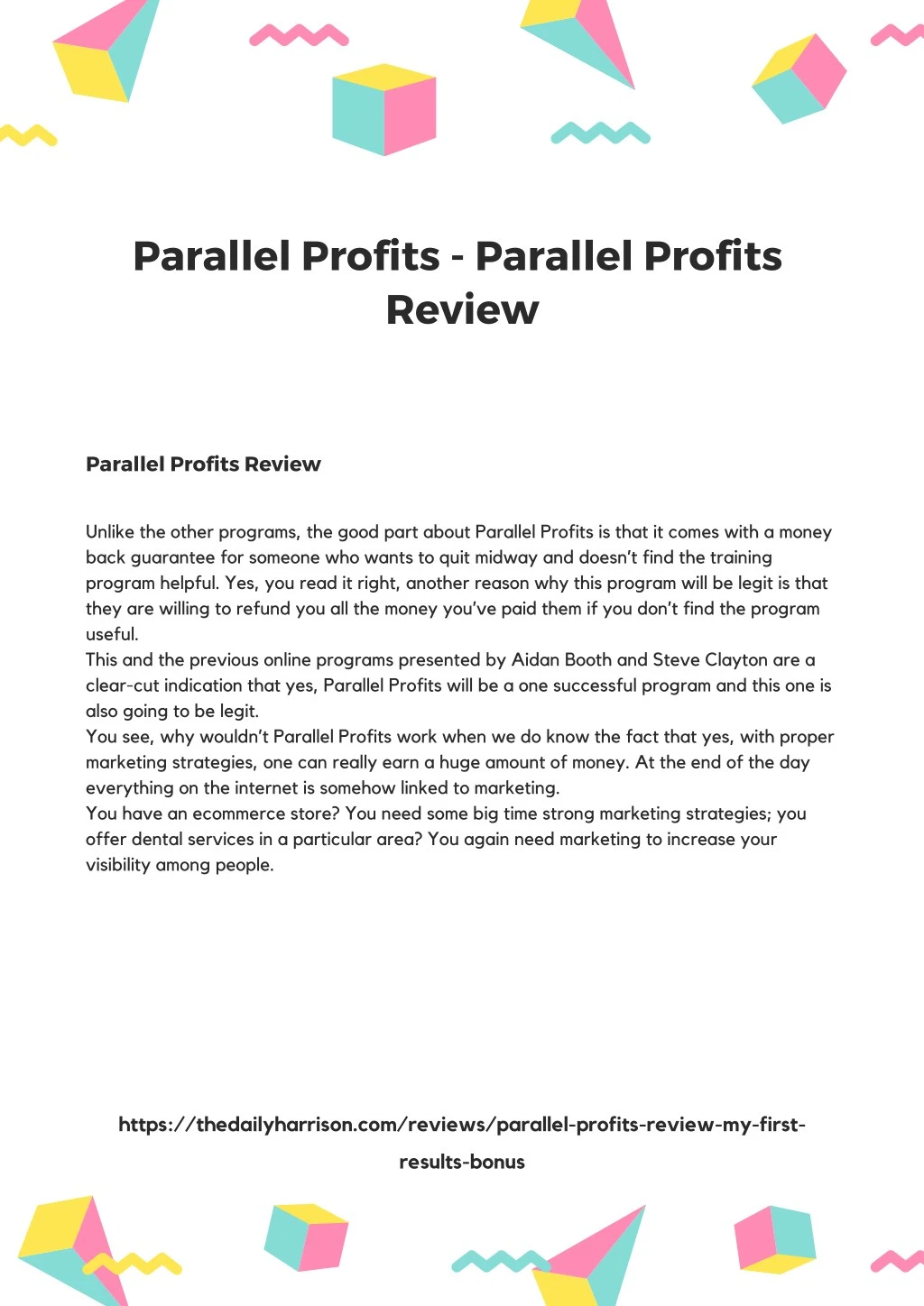 parallel profits parallel profits