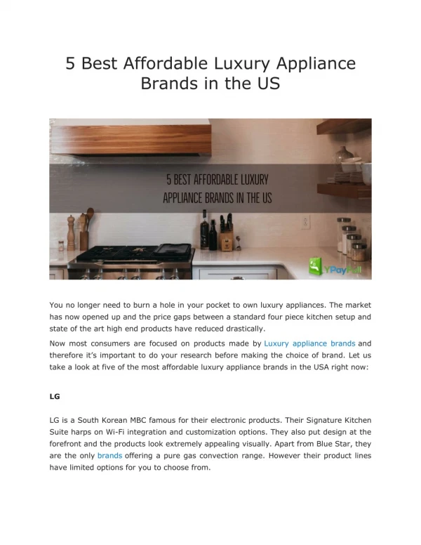 5 Best Affordable Luxury Appliance Brands in the US