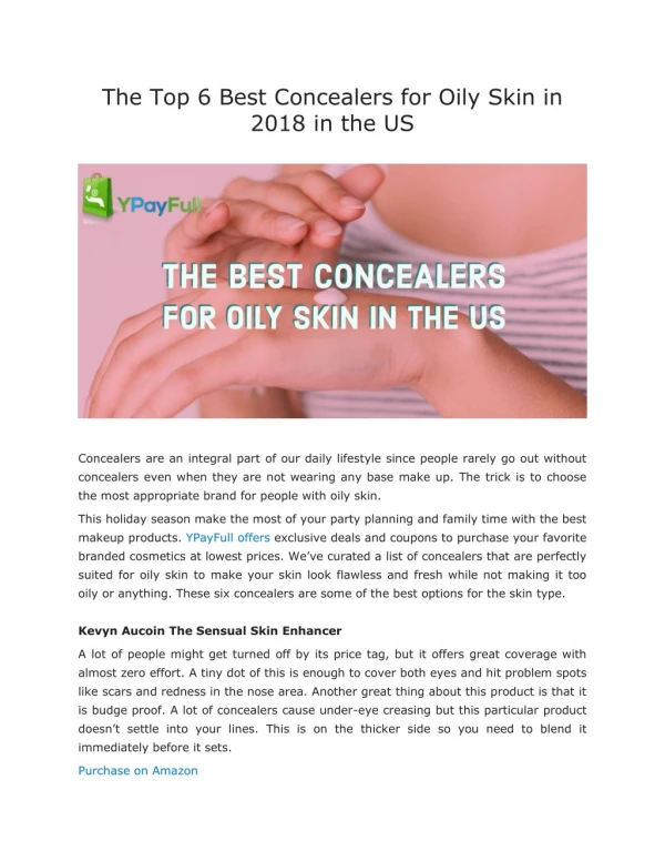 The Top 6 Best Concealers for Oily Skin in 2018 in the US