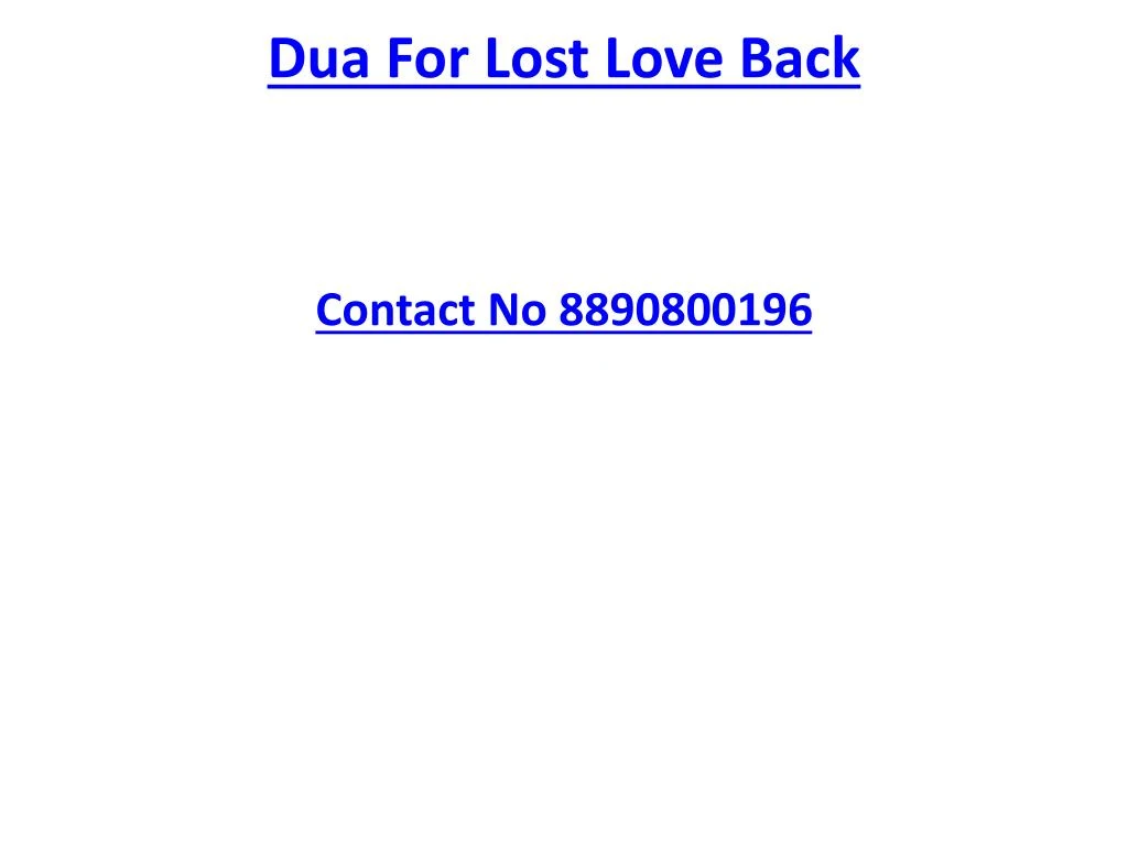 dua for lost love back