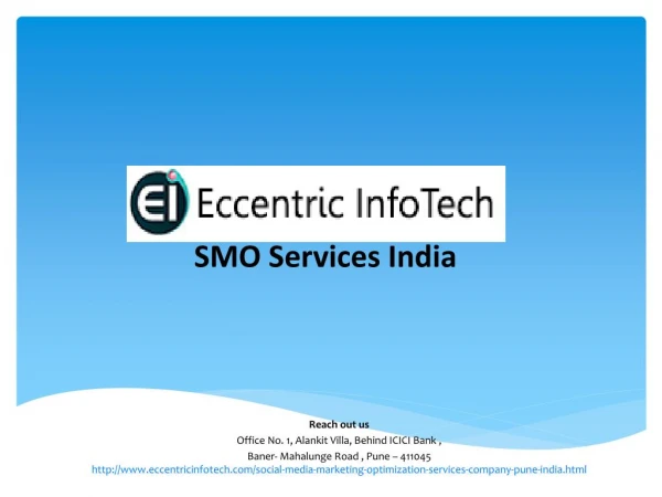 Social Media Optimization Services, Company in India - Eccentric Infotech