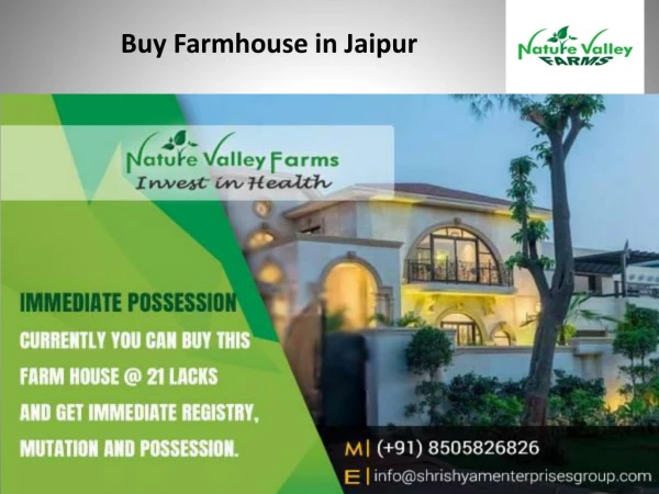 Buy farmhouse in Jaipur -Naturevalleyfarmhouse