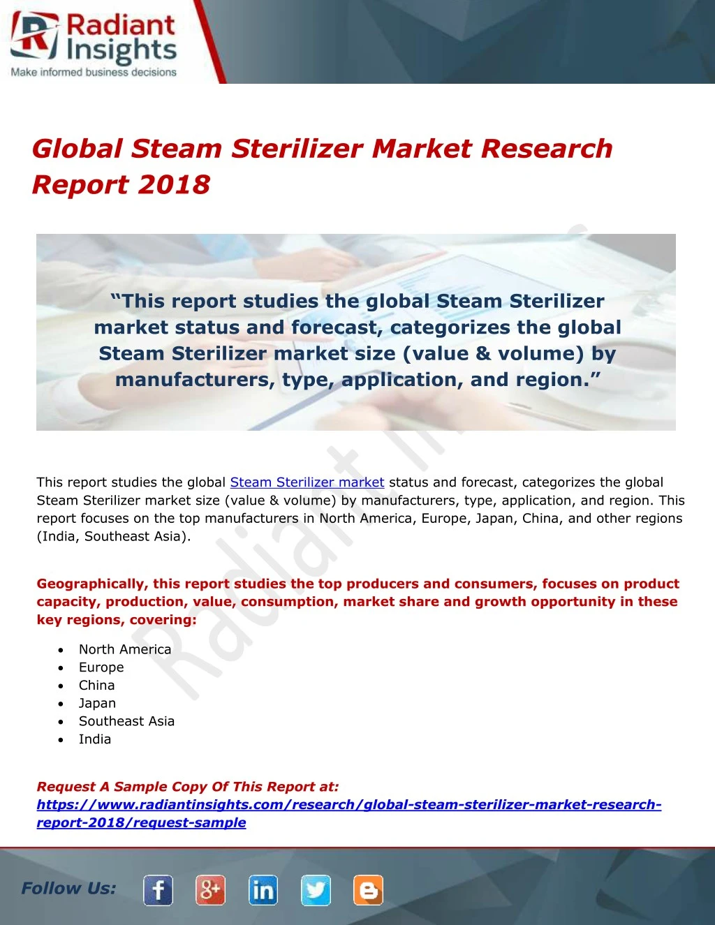 global steam sterilizer market research report