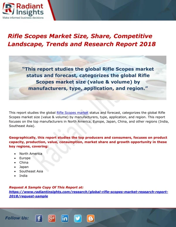 Rifle Scopes Market Size, Share, Competitive Landscape, Trends and Research Report 2018