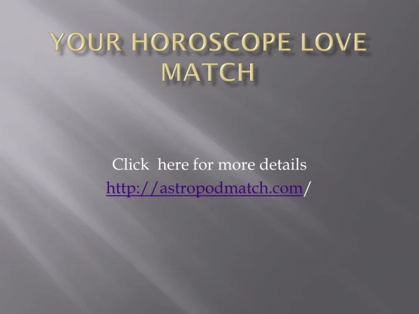 Your Horoscope Love Match Dt 