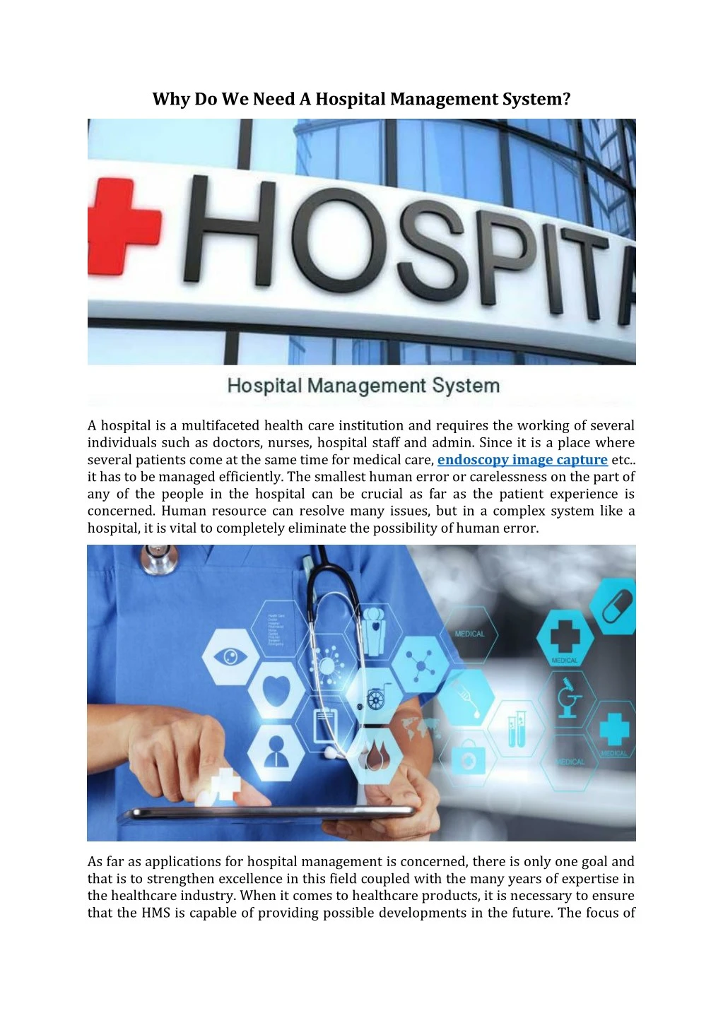 why do we need a hospital management system