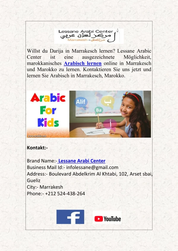 Lerne Arabisch Online in Marrakesch, Marokko,