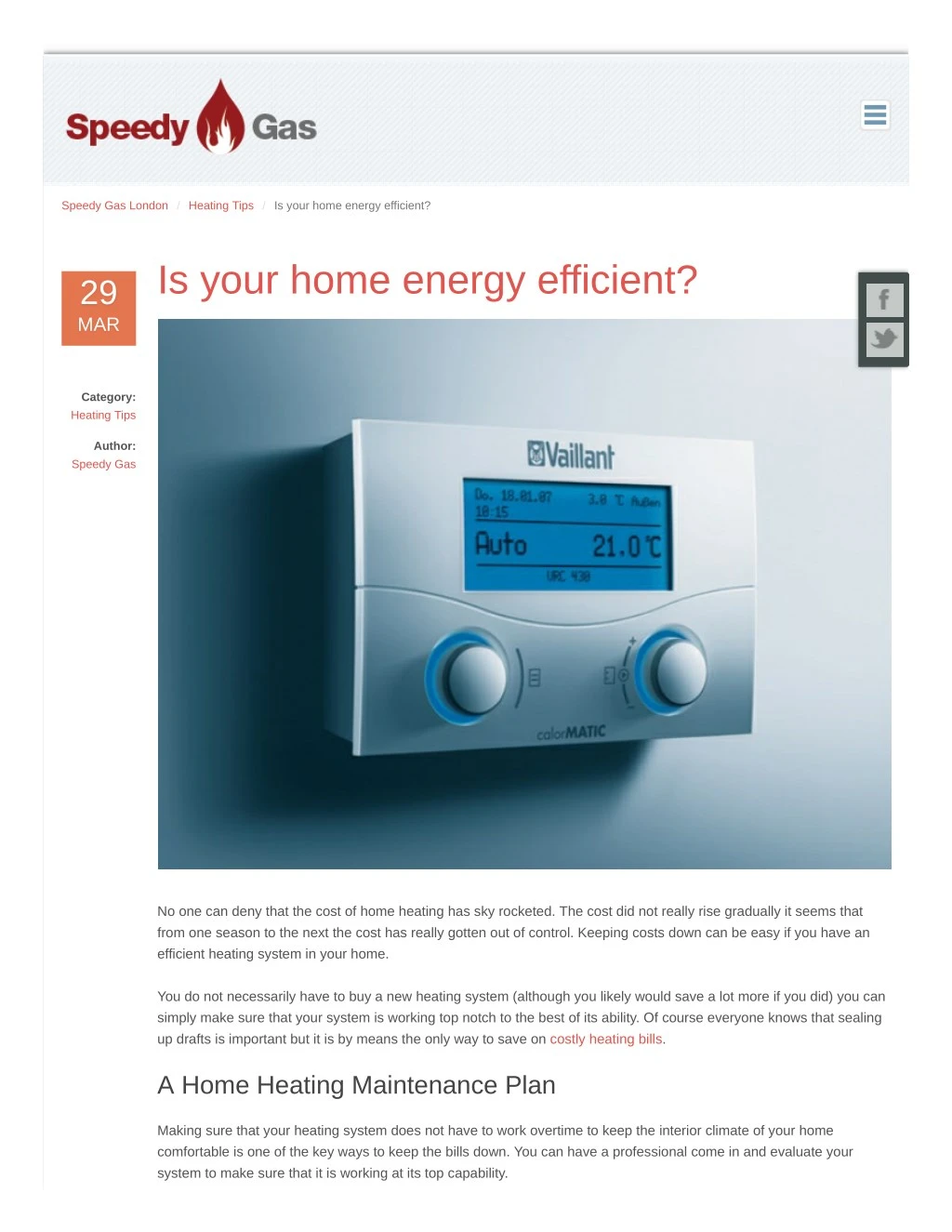 speedy gas london heating tips is your home